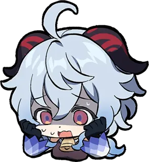 😱 Ganyu Genshin Impact 애니메이션, 게임, 원신, 감우, 스티커, 귀여운, 만화 telegram sticker