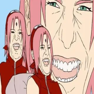 😂 Sakura Naruto sakura, naruto, anime, meme, cartoon, funny, laughing telegram sticker