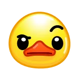 🤨 anatra, emoji, carino, giallo, uccello telegram sticker