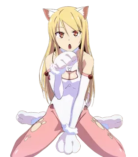 😼 Anime, Catgirl, Słodkie, Uszy, Postać, Manga telegram sticker