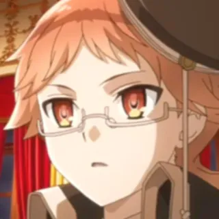 😉 Anime, Personage, Cartoon, Portret, Bril, Man whatsapp sticker