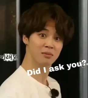 😘 Did I ask you? meme, expression, question, funny, k-pop telegram sticker