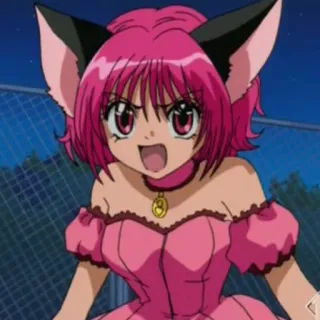 🍓 Ichigo Momomiya Tokyo Mew Mew Anime, Katzenmädchen, Manga, Pinke Haare, Niedlich, Cartoon whatsapp sticker