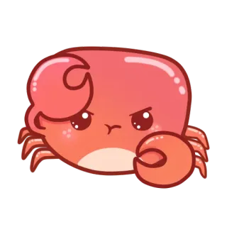 😠 caranguejo, zangado, desenho animado, fofo, criatura marinha, animal telegram sticker