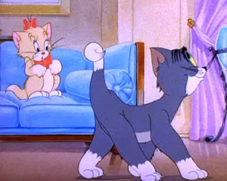 👋 Tom Tom and Jerry cat, cartoon, animal, animated, retro telegram sticker