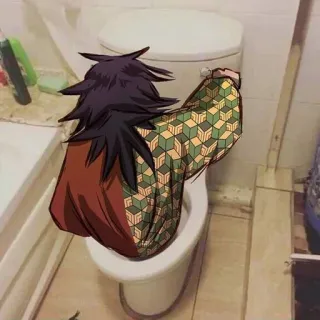 ⭕️ Giyu Tomioka Demon Slayer Anime, Toilette, Giyu, Demon Slayer, Drôle telegram sticker