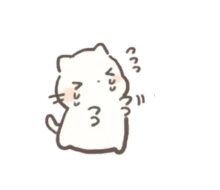 😣 kat, dier, schattig, sticker, cartoon telegram sticker