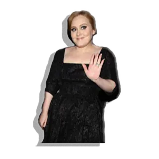 👋 Adele cantora, mulher, celebridade, retrato, vestido preto telegram sticker