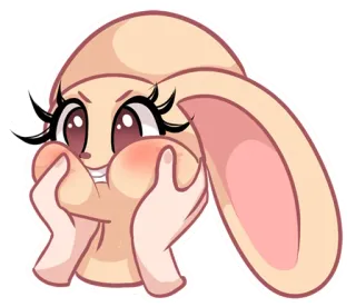 😐 토끼, 귀여운, 토끼, 만화, 동물, 카와이 telegram sticker