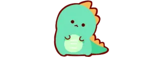 🦖 dinozaur, słodki, kreskówka, kawaii, naklejka, zwierzę telegram sticker