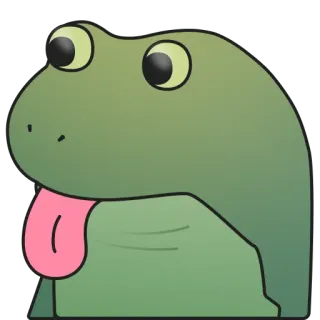😛 กบ, ลิ้น, สีเขียว, สัตว์, สัตว์ครึ่งบกครึ่งน้ำ, น่ารัก, สติกเกอร์ telegram sticker