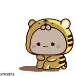 🥺 ours, triste, pleurer, tigre, mignon, animal whatsapp sticker