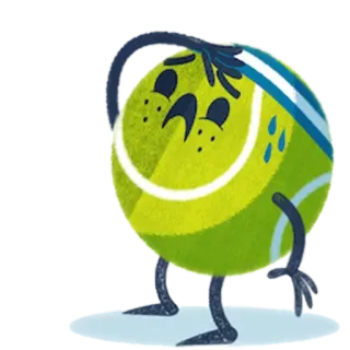 😢 Tenis, Sedih, Kartun, Olahraga, Bola telegram sticker