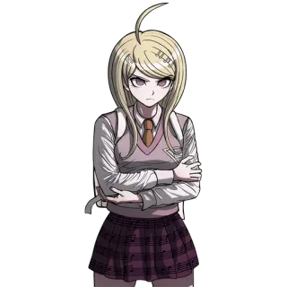 😡 Kaede Akamatsu Danganronpa V3: Killing Harmony Аниме, Девушка, Школьная форма, Danganronpa, Каэдэ Акамацу, Видеоигра telegram sticker
