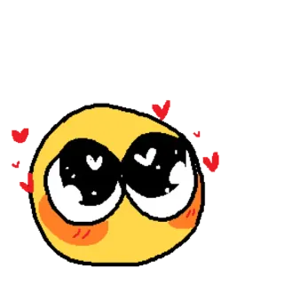🥺 Emoji, Amor, Fofo, Desenho animado, Corações, Rosto, Feliz telegram sticker