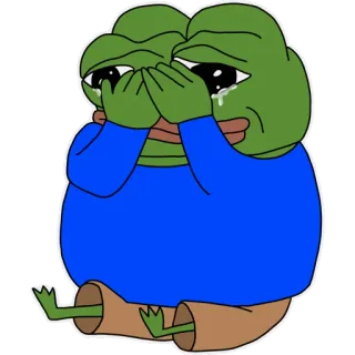 😭 Pepe the Frog Pepe de Kikker, Meme, Verdrietig, Huilend telegram sticker