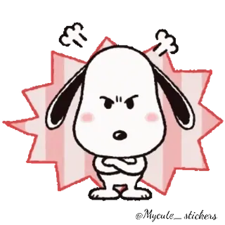 🤨 perro, dibujos animados, enojado, brazos cruzados, lindo, ilustración telegram sticker
