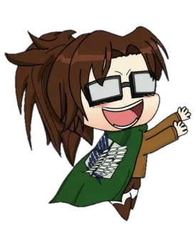 😍 Hange Zoe Attack on Titan Anime, Manga, Hange Zoe, L'Attaque des Titans, Personnage, Fanart telegram sticker