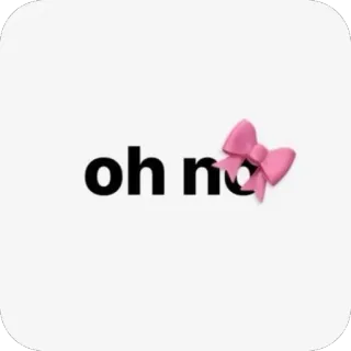 🎀 oh no aduh, merah muda, pita, teks, stiker whatsapp sticker