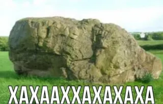 😂 ХАХАААХХАХАХАХА roche, herbe, extérieur, champ, nature telegram sticker