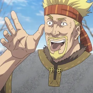 ⚔️ Animé, Personnage, Viking, Blond, Langue telegram sticker