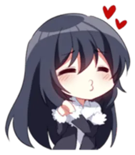 😍 anime, chibi, cartoon, cute, heart, love, kiss, affection telegram sticker
