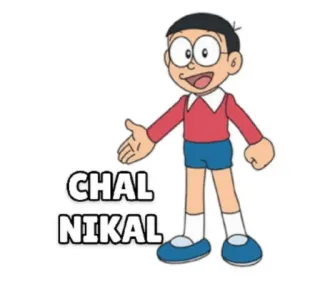 👉 CHAL NIKAL phim hoạt hình, nhân vật, chữ, Ấn Độ whatsapp sticker