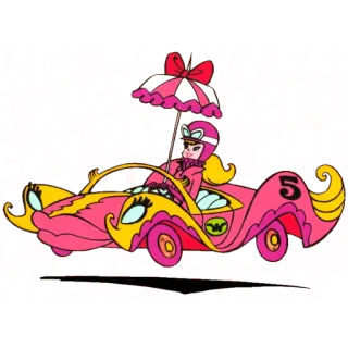 👄 Penelope Pitstop Wacky Races voiture, dessin animé, rose, wacky races, penelope pitstop whatsapp sticker