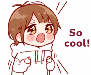😮 So cool! Anime, Cartoni animati, Carino, Figo, Eccitato telegram sticker