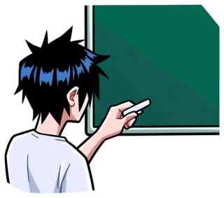 ☝ professeur, école, tableau noir, éducation, dessin, craie telegram sticker