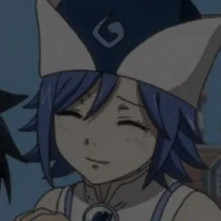 🌊 Anime, Dessin animé, Féminin, Personnage, Cheveux bleus, Chapeau telegram sticker