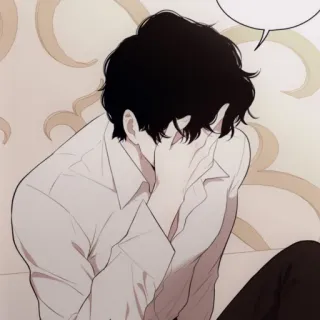 🕯 Anime, traurig, Mann, weinend, emotional, Manga telegram sticker