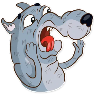 😨 lobo, desenho animado, dedo do meio, gesto ofensivo, animal, engraçado telegram sticker