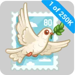 🎁 80 นกพิราบ, สันติภาพ, ใบไม้, แสตมป์, นก, สีขาว telegram sticker