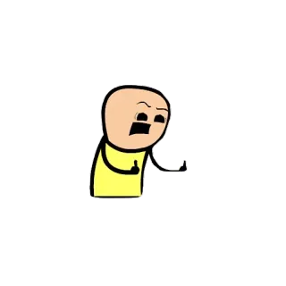 🖕 dito medio, cartone animato, gesto offensivo, omino stilizzato telegram sticker