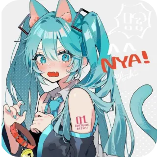 😨 Hatsune Miku Vocaloid NYA! 01 HATSUNE MIKU telegram sticker