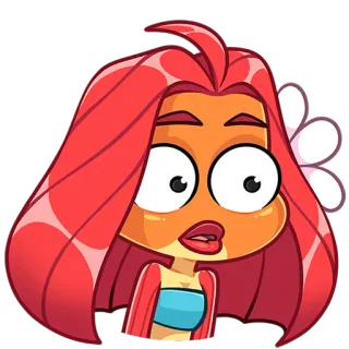 🐟 cartone animato, personaggio, donna, animato, sticker telegram sticker