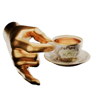 ☕️ main, tasse, thé, or, offrande whatsapp sticker