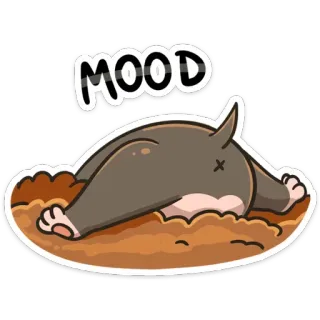 😔 MOOD umore, animale, dormire, stanco, carino whatsapp sticker