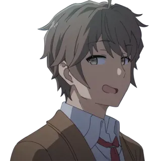 😅 anime, character, boy, brown hair telegram sticker