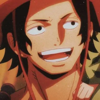 🖇 Ace One Piece anime, One Piece, Ace, dibujos animados, personaje, sonriendo telegram sticker