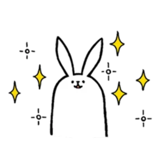 😊 lapin, animal, mignon, dessin animé, paillettes, lapinou whatsapp sticker