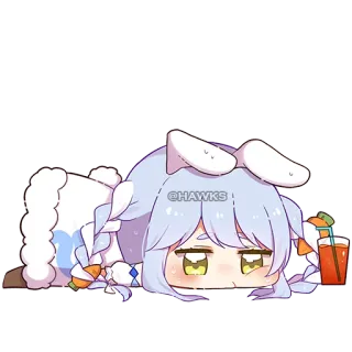 😗 @HAWKS anime, carino, coniglio, sudato, kawaii, esausto whatsapp sticker