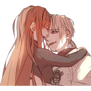 😭 Anime, Paar, Umarmung, Romantik, Charaktere telegram sticker