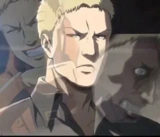 😔 Reiner Braun Attack on Titan anime, attack on titan, reiner braun, angry, military, violence whatsapp sticker