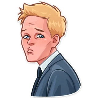 🥺 만화, 남자, 정장, 표정, 이모티콘 telegram sticker