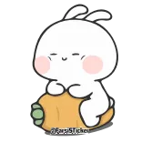 👍 милый, кролик, морковь, наклейка, животное telegram sticker