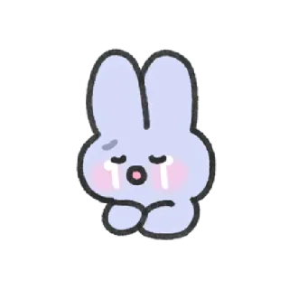 🥳 Kreskówka, Królik, Słodki, Płaczący, Smutny, Króliczek telegram sticker