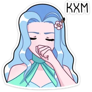 🤔 KXM mulher, desenho animado, anime, adesivo, ilustração whatsapp sticker