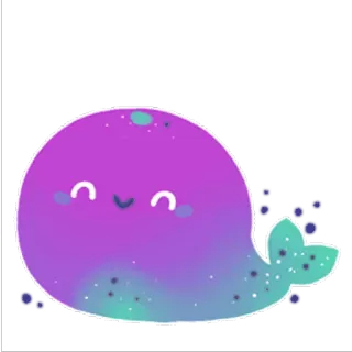 😋 Wal, süß, kawaii, Tier, Ozean, Meer telegram sticker